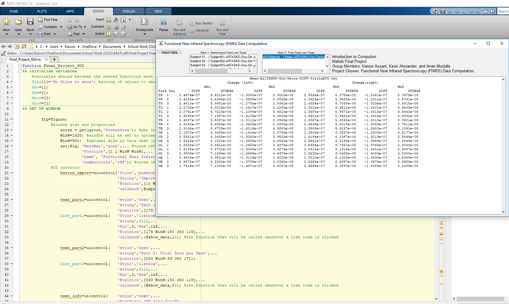 Matlab GUI