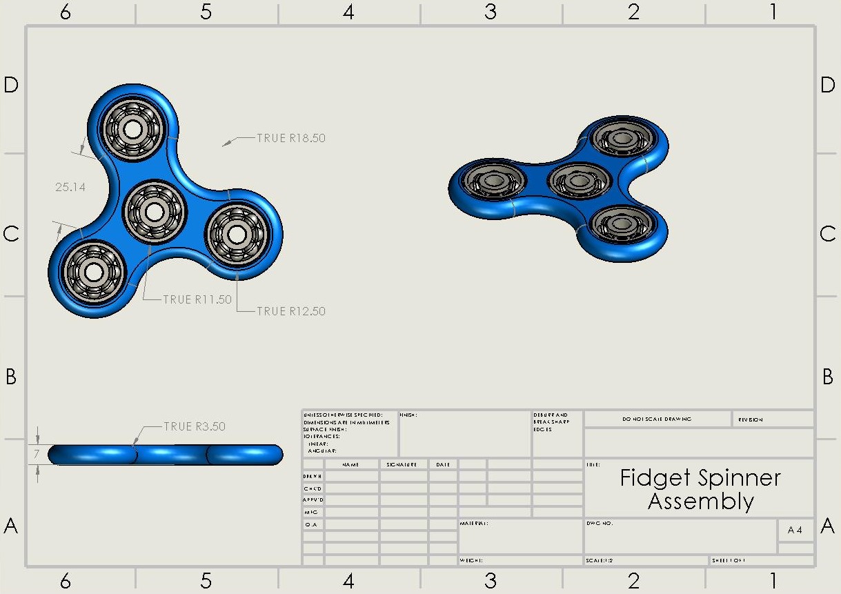 fidget spinner assembly drawing
